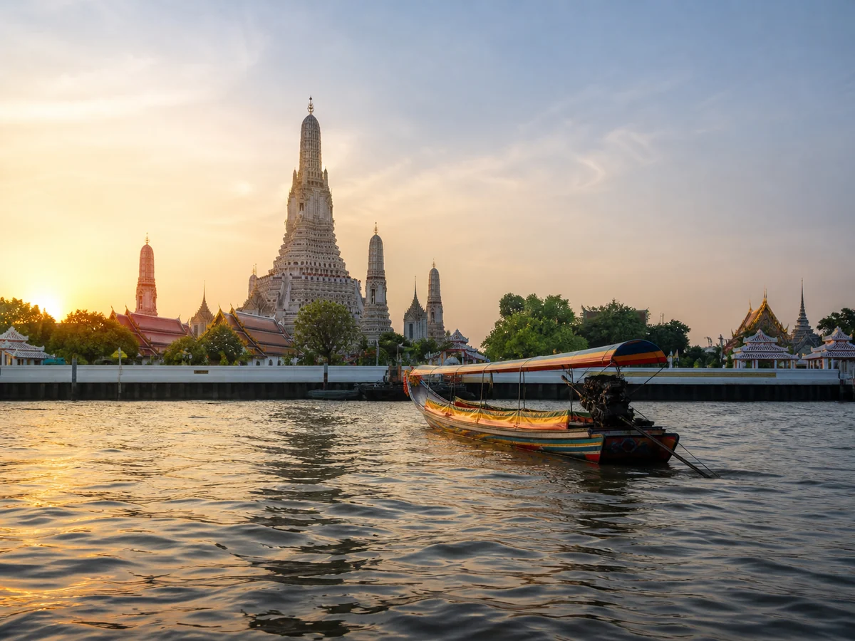Bangkok riverside and Thailand travel scene